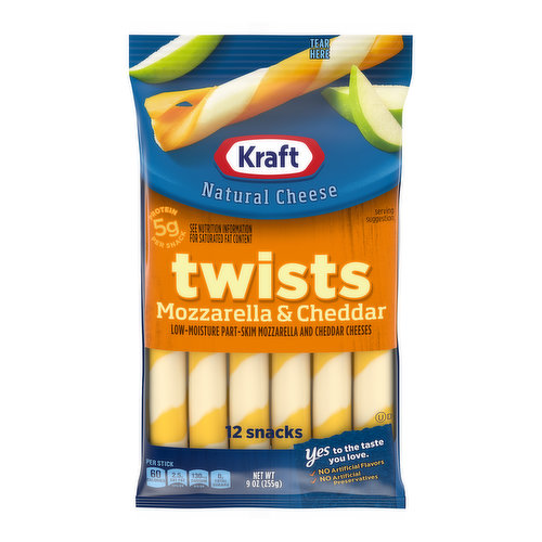 Kraft Mozzarella & Cheddar String Cheese Twists