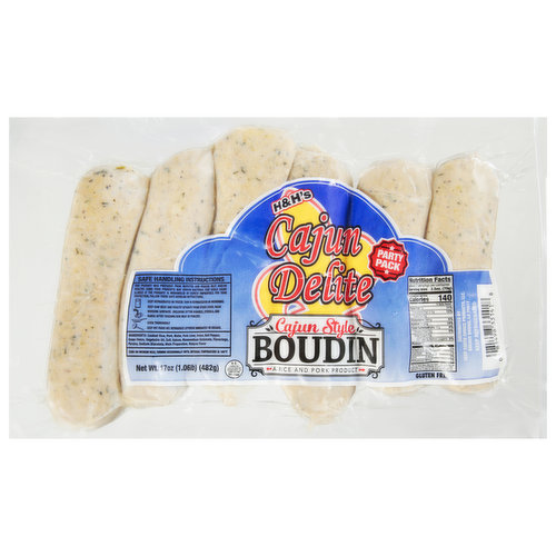 H&H's Boudin, Cajun Delite, Cajun Style, Party Pack