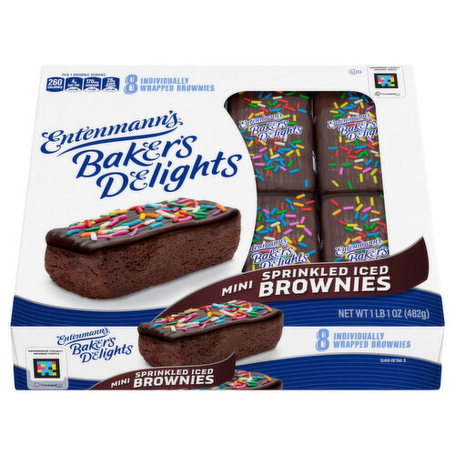 Entenmann's Brownies, Sprinkled, Iced, Mini