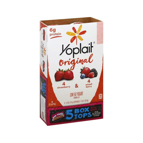 Yoplait Yogurt, Low Fat, Strawberry & Mixed Berry