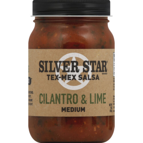 Silver Star Salsa, Tex-Mex, Cilantro & Lime, Medium