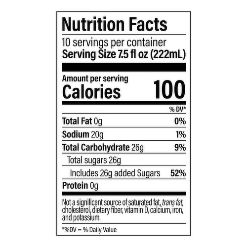 pepsi nutrition label