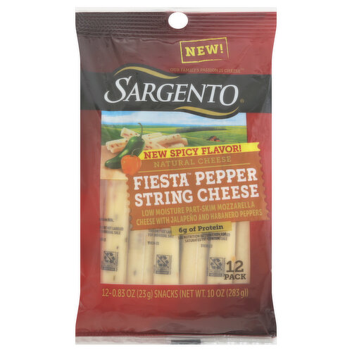 Sargento String Cheese, Natural, Fiesta Pepper