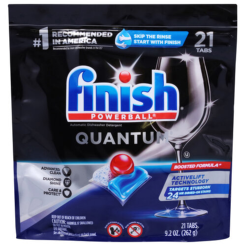 Finish Dishwasher Detergent, Automatic, Quantum, Tabs