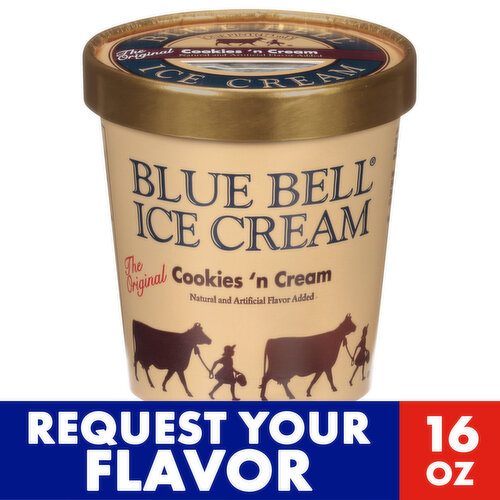 Blue Bell Gold Rim Ice Cream Pint, Assorted Flavors