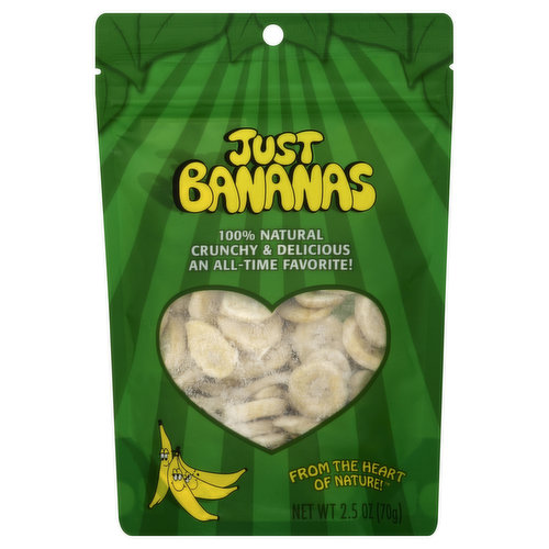 Nature's All Foods Organic Freeze Dried  Bananas - 2.5 oz pouch