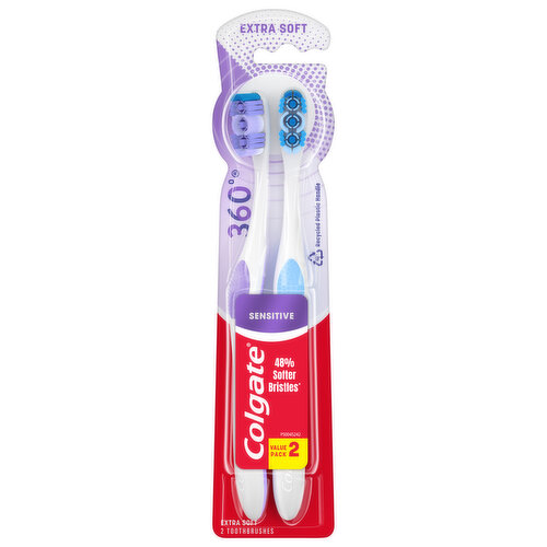 Colgate Toothbrush, Extra Soft, Sensitive, Value Pack