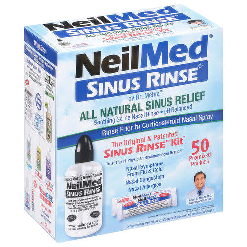 2 x Neilmed Sinus Rinse Kit For Adult Soothing Saline Nasal Rinse 60  Packets