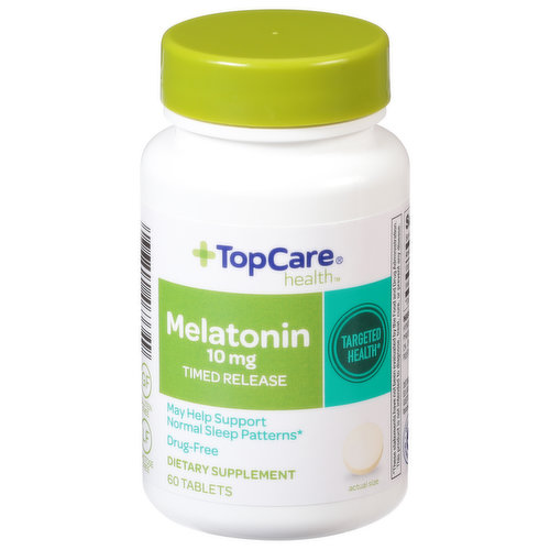 TopCare Melatonin, 10 mg, Timed Release Tablets