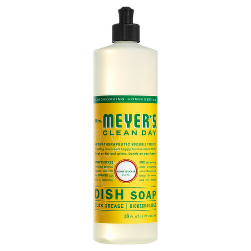 Mrs. Meyer's Dish Soap, Honeysuckle Scent, Cuts Grease