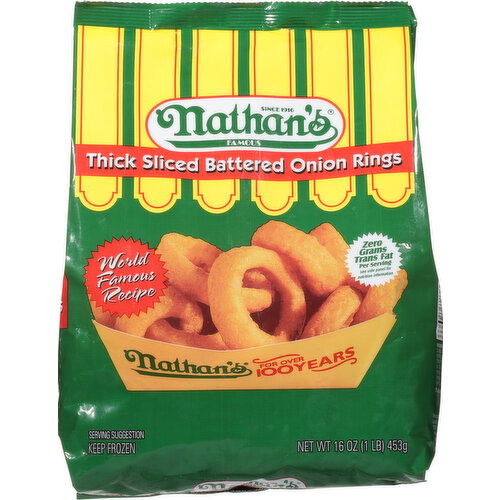 Nathan's Onion Rings, Battered, Thick Sliced