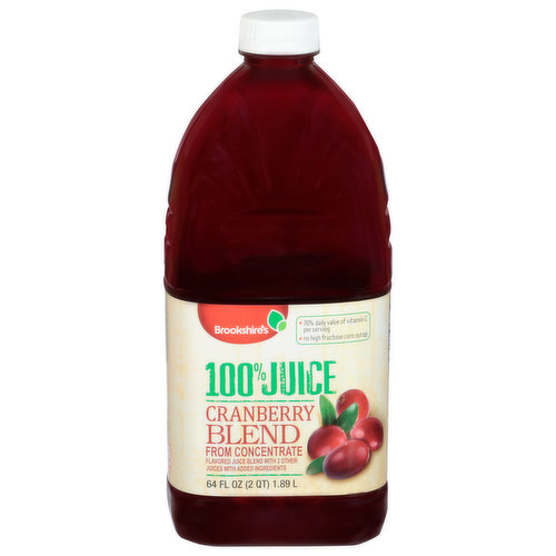Cranberry juice: A single sip will tell you Brookshire's Juice is simply the best. Serve and savor with a smile and a nod to nature. Since 1928. Pasteurized.