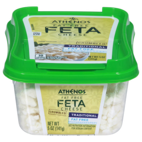 Cheese, Fat Free, Feta, Traditional, Crumbled