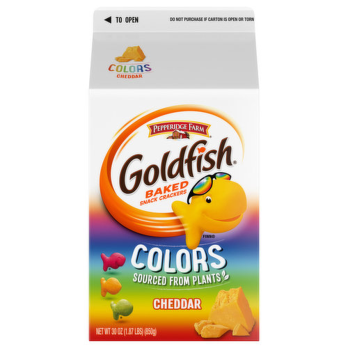 Goldfish Baked Snack Crackers, Cheddar, Colors