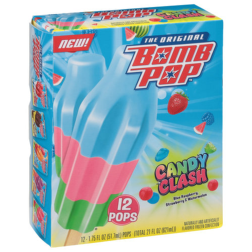 Bomb Pop Pops, Candy Clash, Blue Raspberry, Strawberry & Watermelon - FRESH  by Brookshire's