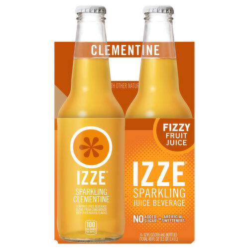 Izze Juice Beverage, Clementine, Sparkling