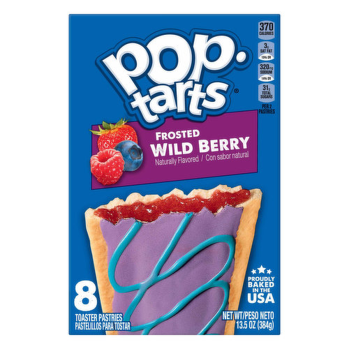 Pop-Tarts Toaster Pastries, Wild Berry, Frosted, 8 Pack