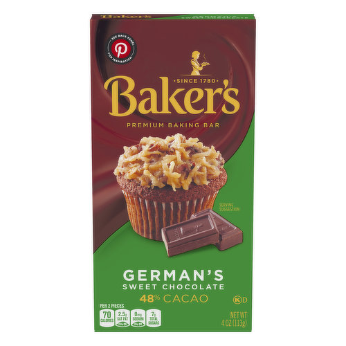 Bakers Sweetened German's Chocolate Baking Bar