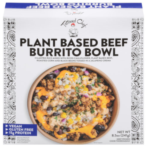 Tattooed Chef Burrito Bowl, Plant Based, Beef