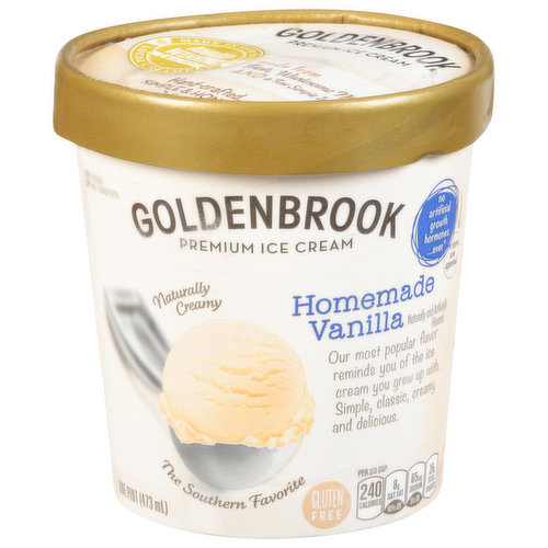 Goldenbrook Ice Cream, Premium, Homemade Vanilla