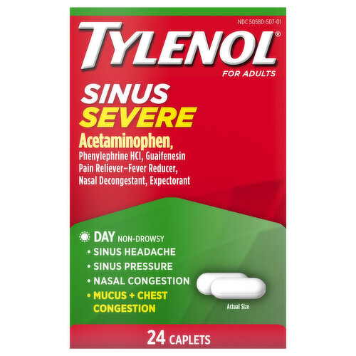 Tylenol Sinus, Severe, Caplets, for Adults