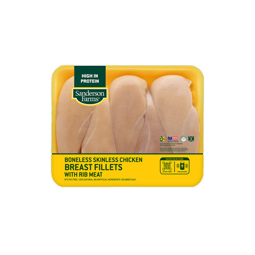 Boneless Skinless Chicken Breast Fillets with Rib Meat, Family Pack