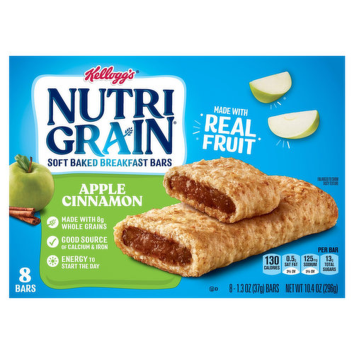 Nutri-Grain Breakfast Bars, Apple Cinnamon, Soft Baked