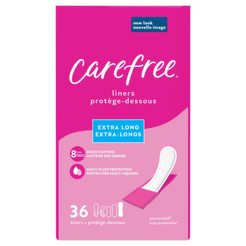 Carefree Liners, Daily, Extra Long, Unscented