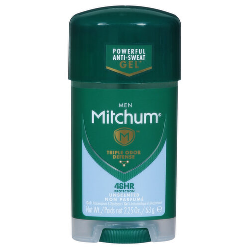 Mitchum Antisperspirant & Deodorant, Unscented, Men, Gel