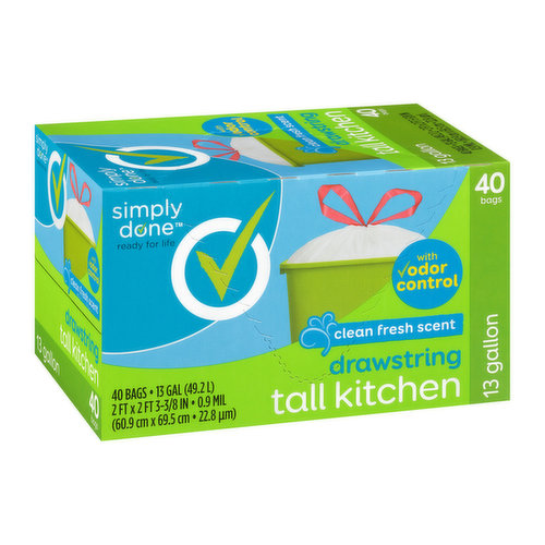 Simply Done Drawstring Tall Kitchen, Clean Fresh Scent