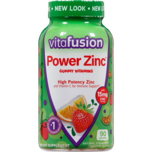 Vitafusion Gummy Vitamins, Power Zinc, Strawberry Tangerine Flavor