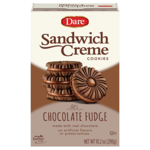 Dare Cookies, Chocolate Fudge, Sandwich Creme