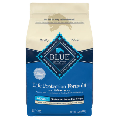 Blue Buffalo Food for Dogs, Chicken and Brown Rice Recipe, Adult