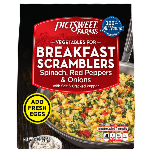 Pictsweet Farms Breakfast Scramblers, Spinach, Red Peppers & Onions