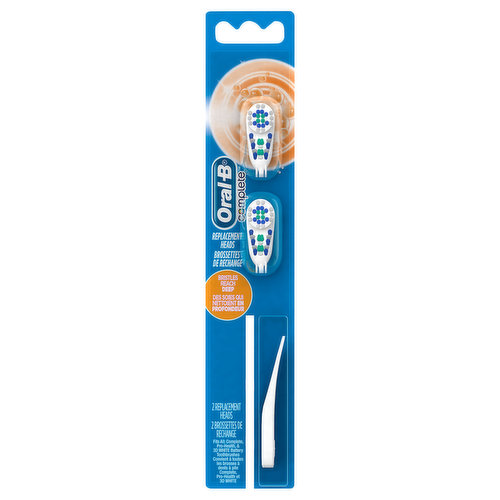 Oral-B Deep Clean Replacement Toothbrush Heads feature a Rotating Powerhead and CrissCross Bristles that reach deep between teeth to lift out and sweep away plaque. Brush heads should be replaced every 3 months, compatible with Oral-B Complete Pro-Health and 3D White Battery Powered Toothbrushes. Replacement directions on back of packaging for easy install.