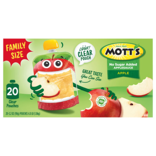 Look! Clear pouch. Great taste you can see. Since 1842. Unsweetened. No artificial flavors or colors. Hey! I'm Penelopeel Class President today, CEO tomorrow. Watch out world, here I come! Mott's Applesauce, a delicious on-the-go snack for movers & shakers! Jump along with Penelopeel and all her friends at Motts.com.