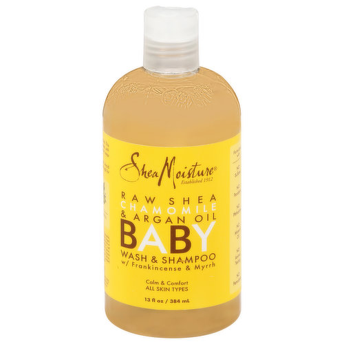 Shea Moisture Wash & Shampoo, with Frankincense & Myrrh, Raw Shea Chamomile & Argan Oil