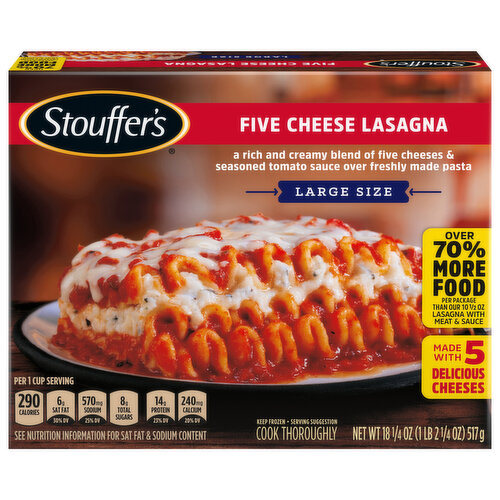 Stouffer's Lasagna, Five Cheese, Large Size