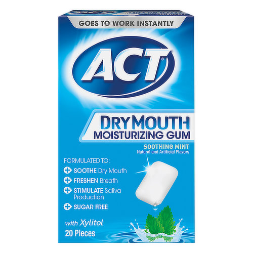 ACT Moisturizing Gum, Soothing Mint