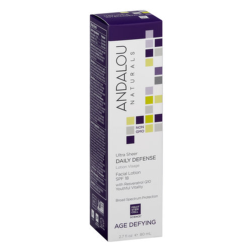 Andalou Naturals Facial Lotion, Ultra Sheer, SPF 18, Age Defying