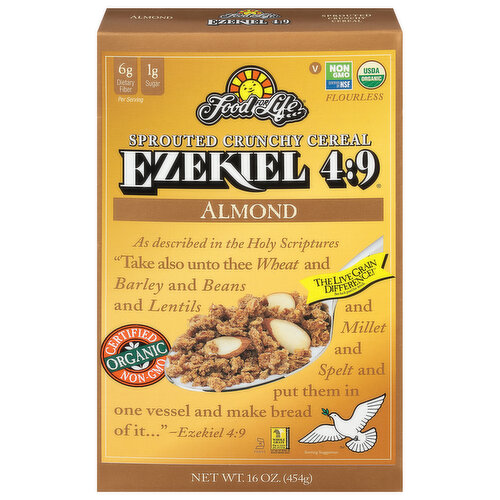 Food for Life Cereal, Sprouted Crunchy, Almond