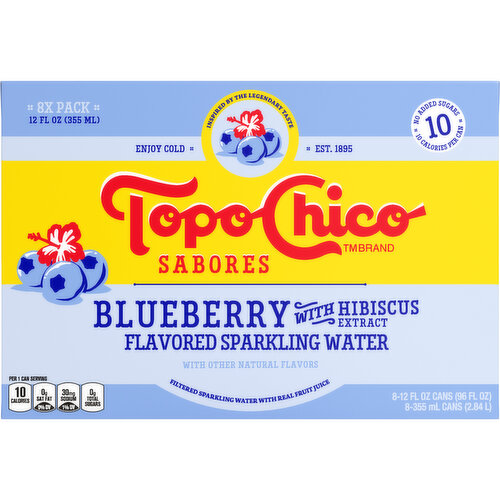 Topo Chico Sparkling Water, Blueberry with Hibiscus Extract