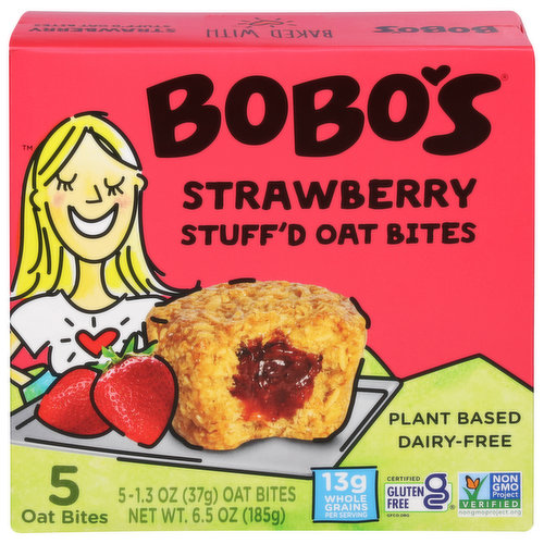 Bobo's Oat Bites, Strawberry, Stuff'd