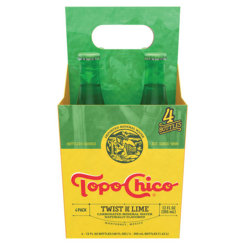 Topo Chico  Sparkling Mineral Water Twist Of Lime Glass Bottles