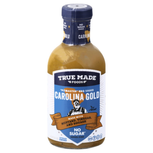 True Made Foods BBQ Sauce, No Sugar, Carolina Gold