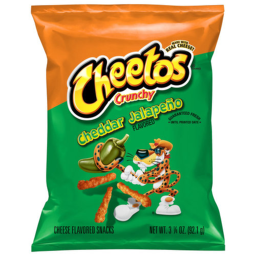 Cheetos Cheese Flavored Snacks, Cheddar Jalapeno, Crunchy