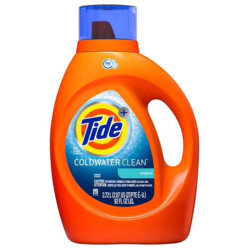 Tide Plus Coldwater HE Turbo Clean Laundry Detergent offers the brilliant clean and color protection even in cold water. It’s specially formulated for cold water conditions, giving you brilliant clean and using 50% less energy when you switch loads from warm to cold. It is formulated with HE Turbo Clean technology and is recommended by leading high efficiency washing machine manufacturers (1). Unlike many HE compatible laundry detergents that can slow machines down with over-sudsing, this turbo-charged formula quickly collapses suds and targets tough stains. Try Tide PODS with 3-in-1 chamber technology that cleans, protects coluors and removes stains even in cold water.(1) Based on co-marketing agreements