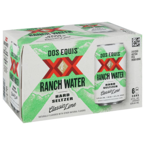 Ranch water inspired by the original West Texas refreshment. Dos Equis ranch water is the hard seltzer with country soul. Carefully crafted for those bone-dry summer days, when regular refreshment won’t cut it! Enjoy responsibly. Please recycle. Recyclable.