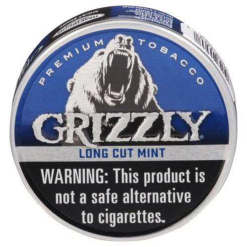 Grizzly Moist Snuff, Mint, Long Cut