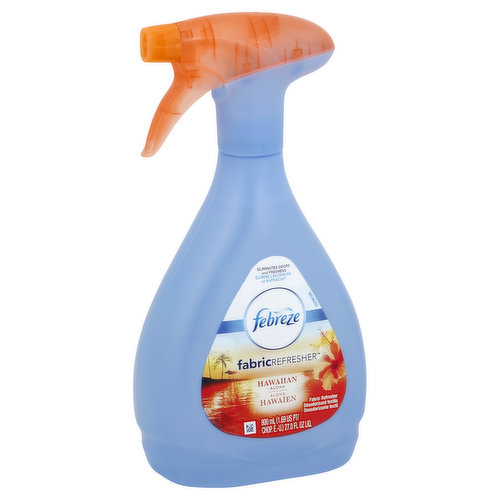 Eliminates odors and freshens. Sofas. Bedding. Carpets. Air. Pet area. Clothing. Safe for use around cats and dogs. As with other air care products, not for use around birds. Bottle made from 25% post-consumer recycled plastic. Questions? 1-800-308-Easy (3279). www.febreeze.com. www.pg.com.